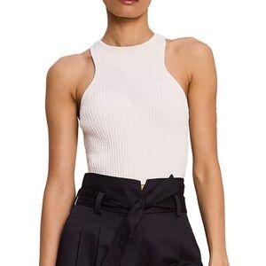 NEW A.L.C. WHITE RIBBED KNIT TOP